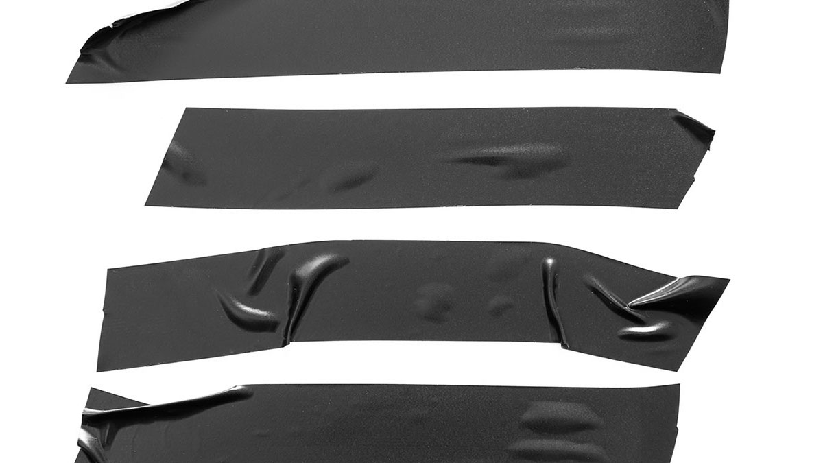 Tape drawing with four stripes.