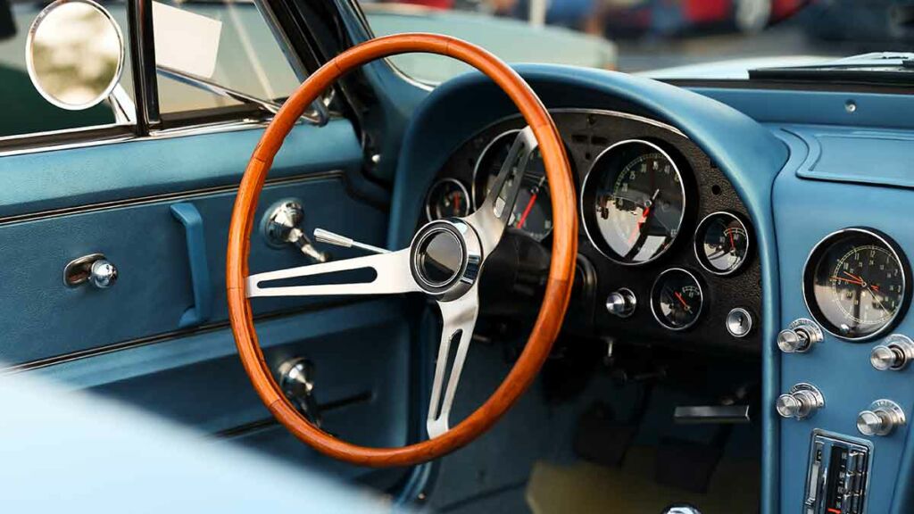 classic retro vintage blue car